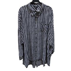 NWT Torrid Womens Size 4 (4X-26) Black Semi-Sheer Chiffon Kimono Shirt